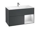 Villeroy und Boch Finion Waschtischunterschrank F040MTHG 99,6x59,1x49,8cm, Regal rechts White matt lacquer, Midnight Blue Matt Lacquer