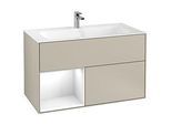 Villeroy und Boch Finion Waschtischunterschrank F030GFHH 99,6x59,1x49,8cm, Regal links Glossy white lacquer, Sand Matt Lacquer