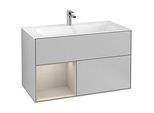 Villeroy und Boch Finion Waschtischunterschrank F030HHGJ 99,6x59,1x49,8cm, Regal links Sand Matt Lacquer, Light grey matt