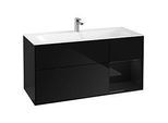 Villeroy und Boch Finion Waschtischunterschrank F070PHPH 119,6x59,1cm, Regal rechts Glossy Black Lacquer, Glossy Black Lacquer