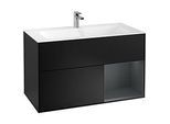 Villeroy und Boch Finion Waschtischunterschrank G040HGPD 99,6x59,1cm, Emotion, Regal rechts Midnight Blue Matt Lacquer, Black matt lacquer