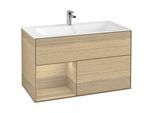 Villeroy und Boch Finion Waschtischunterschrank G030PCPC 99,6x59,1cm, Wandbeleuchtung, Regal links Oak Veneer, Oak Veneer
