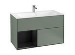 Villeroy und Boch Finion Waschtischunterschrank G030PDGM 99,6x59,1cm, Wandbeleuchtung, Regal links Black matt lacquer, Olive Matt Lacquer