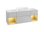 Villeroy und Boch Finion Waschtischunterschrank G741HFGJ 160x60,3x50,1cm, Regale Gold matt lacquer, Light grey matt