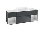 Villeroy und Boch Finion Waschtischunterschrank G741GJHG 160x60,3x50,1cm, Regale Light grey matt lacquer, Midnight Blue Matt Lacquer