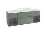 Villeroy und Boch Finion Waschtischunterschrank G741GKGM 160x60,3x50,1cm, Regale Anthracite matt lacquer, Olive Matt Lacquer