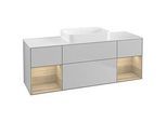Villeroy und Boch Finion Waschtischunterschrank G741PCGJ 160x60,3x50,1cm, Regale Oak Veneer, Light grey matt