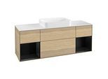 Villeroy und Boch Finion Waschtischunterschrank G741PDPC 160x60,3x50,1cm, Regale Black matt lacquer, Oak Veneer
