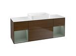Villeroy und Boch Finion Waschtischunterschrank G741GMGN 160x60,3x50,1cm, Regale Olive matt lacquer, Walnut veneer