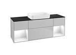 Villeroy und Boch Finion Waschtischunterschrank G742GFGJ 160x60,3x50,1cm, Regale Glossy white lacquer, Light grey matt