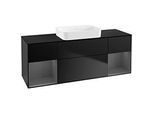 Villeroy und Boch Finion Waschtischunterschrank G742GKPD 160x60,3x50,1cm, Regale Anthracite matt lacquer, Black matt lacquer