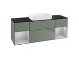 Villeroy und Boch Finion Waschtischunterschrank G742GJGM 160x60,3x50,1cm, Regale Light grey matt lacquer, Olive Matt Lacquer