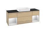 Villeroy und Boch Finion Waschtischunterschrank G742MTPC 160x60,3x50,1cm, Regale White matt lacquer, Oak Veneer