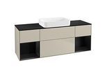 Villeroy und Boch Finion Waschtischunterschrank G742PDHH 160x60,3x50,1cm, Regale Black matt lacquer, Sand Matt Lacquer