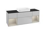 Villeroy und Boch Finion Waschtischunterschrank G742HHGJ 160x60,3x50,1cm, Regale sand matt lacquer, Light grey matt
