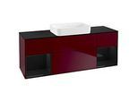 Villeroy und Boch Finion Waschtischunterschrank G742PHHB 160x60,3x50,1cm, Regale Glossy black lacquer, Peony Matt