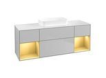 Villeroy und Boch Finion Waschtischunterschrank F741HFGJ 160x60,3x50,1cm, Regale Gold matt lacquer, Light grey matt