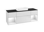 Villeroy und Boch Finion Waschtischunterschrank F742GFMT 160x60,3x50,1cm, Regale Glossy white lacquer, White matt lacquer
