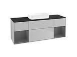 Villeroy und Boch Finion Waschtischunterschrank F742GKGJ 160x60,3x50,1cm, Regale Anthracite matt lacquer, Light grey matt