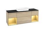 Villeroy und Boch Finion Waschtischunterschrank F742HFPC 160x60,3x50,1cm, Regale Gold matt lacquer, Oak Veneer