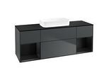 Villeroy und Boch Finion Waschtischunterschrank F742PDHG 160x60,3x50,1cm, Regale Black matt lacquer, Midnight Blue Matt Lacquer