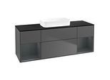 Villeroy und Boch Finion Waschtischunterschrank F742HGGK 160x60,3x50,1cm, Regale Midnight matt lacquer, Anthracite matt