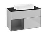 Villeroy und Boch Finion Waschtischunterschrank F652GKGJ 100x60,3x50,1cm, Regal links Anthracite matt, Light grey matt