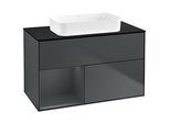 Villeroy und Boch Finion Waschtischunterschrank F652HGHG 100x60,3x50,1cm, Regal links Midnight Blue Matt Lacquer, Midnight Blue Matt Lacquer