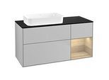 Villeroy und Boch Finion Waschtischunterschrank G692PCGJ 120x60,3x50,1cm, Regal rechts Oak Veneer, Light grey matt