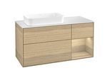Villeroy und Boch Finion Waschtischunterschrank G691PCPC 120x60,3x50,1cm, Regal rechts Oak Veneer, Oak Veneer