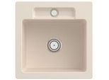 Villeroy und Boch Siluet Spüle 334501FU mit Ablaufgarnitur und Handbetätigung, Ivory