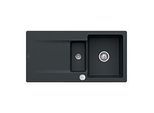 Villeroy und Boch Siluet Flächenbündige Spüle 33372FS5 mit Ablaufgarnitur und Excenterbetätigung, Ebony