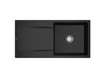 Villeroy und Boch Siluet Flächenbündige Spüle 33361FS5 mit Ablaufgarnitur und Handbetätigung, Ebony