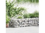 vidaXL Gabionenwand mit Abdeckung Verzinkter Stahl 600×50×50 cm