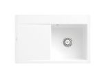 Villeroy und Boch Subway Style 45 Flat Flächenbündige Spüle 33471FKG rechts, mit Ablaufgarnitur, Handbetätigung, snow white CeramicPlus, 78 x 51 cm