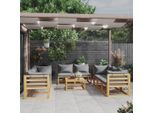 vidaXL 9-tlg. Garten-Lounge-Set mit Auflagen Massivholz Akazie