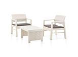 vidaXL 3-tlg. Garten-Lounge-Set Kunststoff Weiß