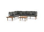 vidaXL 4-tlg. Garten-Lounge-Set mit Auflagen Massivholz Akazie