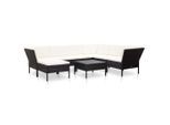 vidaXL 8-tlg. Garten-Lounge-Set mit Auflagen Poly Rattan Schwarz