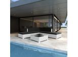 vidaXL 6-tlg. Garten-Lounge-Set mit Auflagen Poly Rattan Weiß