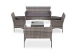 vidaXL 5-tlg. Garten-Lounge-Set mit Auflagen Poly Rattan Grau