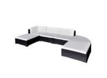 vidaXL 6-tlg. Garten-Lounge-Set mit Auflagen Poly Rattan Schwarz