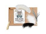 Kater Kasimir Katzenangel-Set mit 4 handgemachten Anhängern aus Naturmaterial