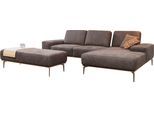 Ecksofa W.SCHILLIG "run, Designsofa mit tollem Sitzkomfort, L-Form", braun (mocca s37), B:299cm H:88cm T:178cm, Longlife Xtra-Leder Z73: Naturwalkleder der Luxusklasse aus den erlesensten Rohhäuten. Hautstärke 1, 1 u2013 1, 3 mm, ROHLEDER Jacquard-Flachgewebe Q2 W60 (63% Polyester, 37% Polyacryl), ROHLEDER Chenille-Flachgewebe Q2 W77 (68% Polyacryl, 32% Polyester), Stoff S37 (100% Polyester), Sofa