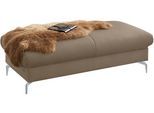 Polsterhocker W.SCHILLIG "piedroo, Designsofa mit tollem Sitzkomfort, bequem, L-Form", braun (stone z59), B:141cm H:42cm T:70cm, Longlife Xtra-Leder Z59: Glattleder mit modischer Prägung. Hautstärke 0, 9 - 1, 1 mm, Hocker, Polsterhocker, Füße in Silber matt
