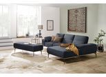 Ecksofa W.SCHILLIG "run, Designsofa mit tollem Sitzkomfort, L-Form", blau (blau z73), B:299cm H:88cm T:178cm, Longlife Xtra-Leder Z73: Naturwalkleder der Luxusklasse aus den erlesensten Rohhäuten. Hautstärke 1, 1 – 1, 3 mm;ROHLEDER Jacquard-Flachgewebe Q2 W60 (63% Polyester, 37% Polyacryl);ROHLEDER Chenille-Flachgewebe Q2 W77 (68% Polyacryl, 32% Polyester);Stoff S37 (100% Polyester), Sofas, Ecksof