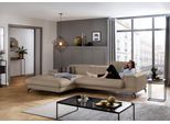 Ecksofa W.SCHILLIG "piedroo, Designsofa mit tollem Sitzkomfort, L-Form", braun (stone z59), B:303cm H:70cm T:193cm, Longlife Xtra-Leder Z59: Glattleder mit modischer Prägung. Hautstärke 0, 9 - 1, 1 mm, Sofas, Ecksofa, Kopfteilverstellung, wahlweise mit Sitztiefenverstellung, Breite 303cm