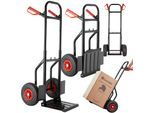 tectake® Sackkarre, mit Stahlrahmen, höhenverstellbar, Sicherheitsgriffe aus Kunststoff, Belastbarkeit 100 kg