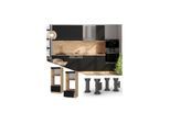 Vicco Mikrowellenschrank Fame-Line Eiche Schwarz gestreift 60 cm mit Schublade