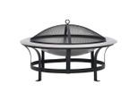 vidaXL Garten-Feuerschale mit Grill Edelstahl 76 cm